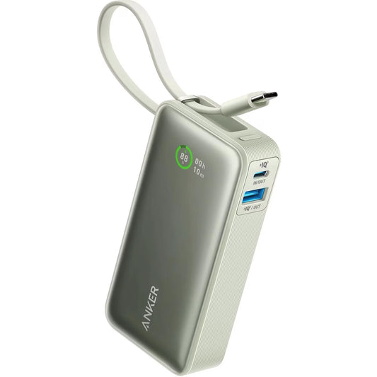 Anker Nano Batterie externe, 10000mAh, 30W, QC + PD, 1 x USB-A - 2 x USB-C, Vert A1259G61 