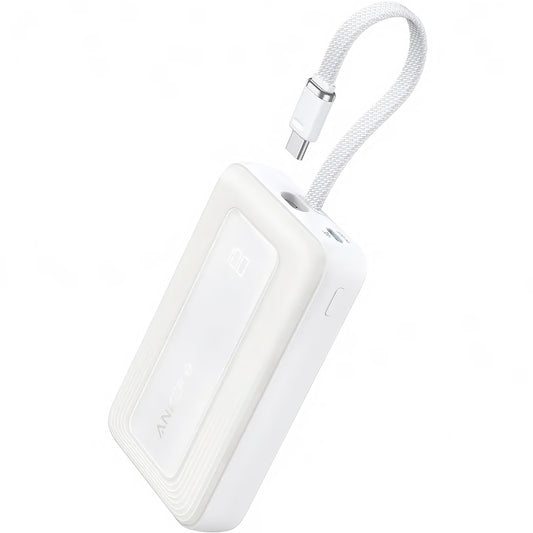Anker Zolo Batterie externe, 10000mAh, 30W, QC + PD, 1 x USB-A - 2 x USB-C, Blanc A1688H21 