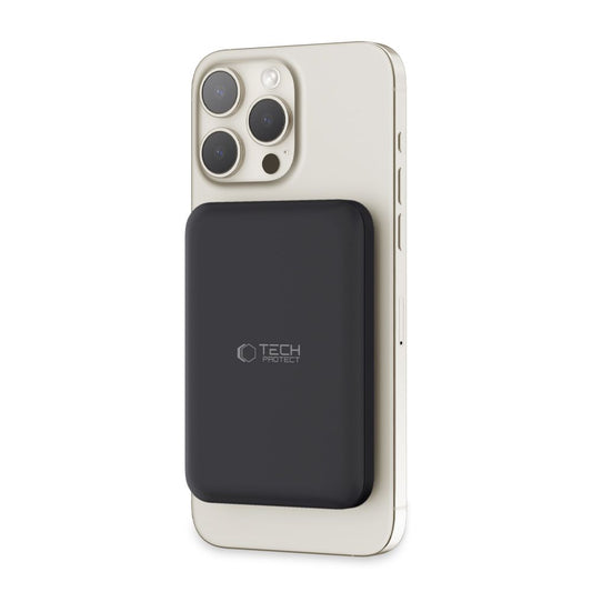 Tech-Protect PB10 LifeMag Wireless External Battery, 5000mAh, 15W, PD + FQI, 1 x QI - 1 x USB-C, Noir