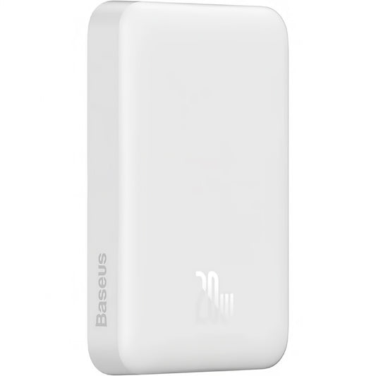 Batterie Externe Sans Fil Baseus Magnetic Mini, 10000mAh, 20W, PD + FQI, 1 x QI - 1 x USB-C, Blanche PPCX07002