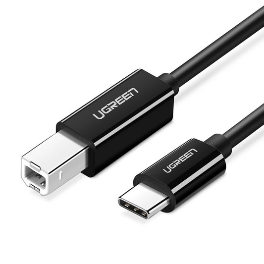 Câble d'imprimante UGREEN US241, USB-C - USB-B, 2m, Noir 