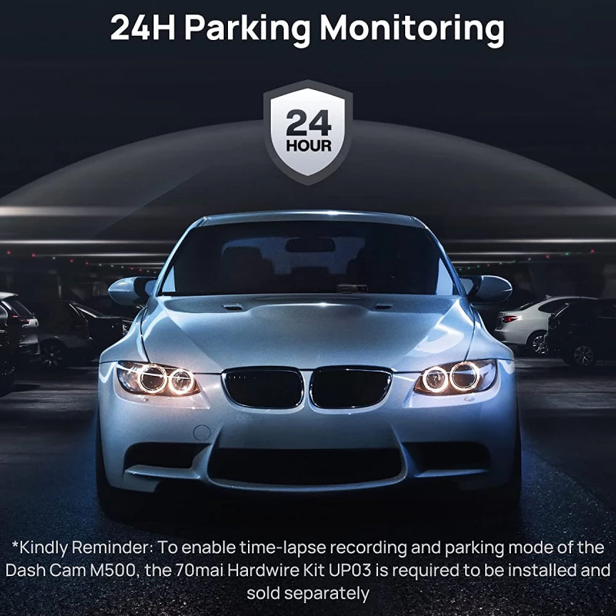 70mai Dash Cam M500 Car Camera, 1944P, Wi-Fi, GPS, AI, 128Gb 