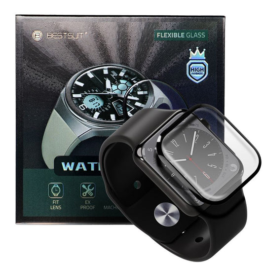 Bestsuit Housse de protection pour Apple Watch SE 40mm Series, verre flexible, noir 