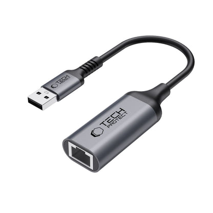 Carte réseau Tech-Protect Ultraboost, RJ45, USB 3.0, Noir